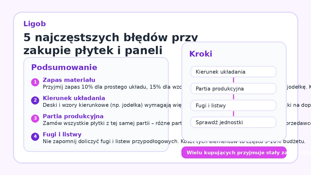 5 najczęstszych błędów przy zakupie płytek i paneli