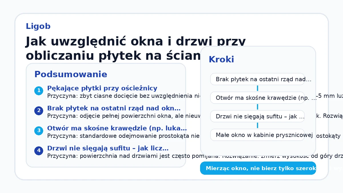 Jak uwzględnić okna i drzwi przy obliczaniu płytek na ścianę