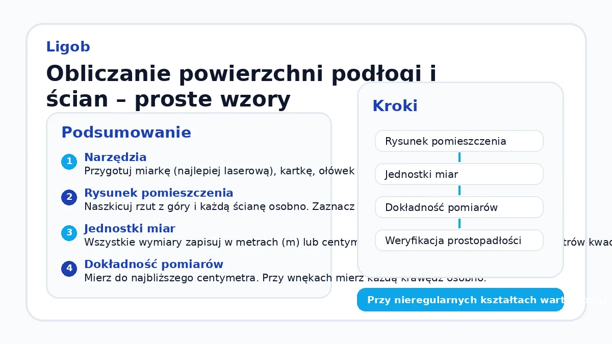 Obliczanie powierzchni podłogi i ścian – proste wzory